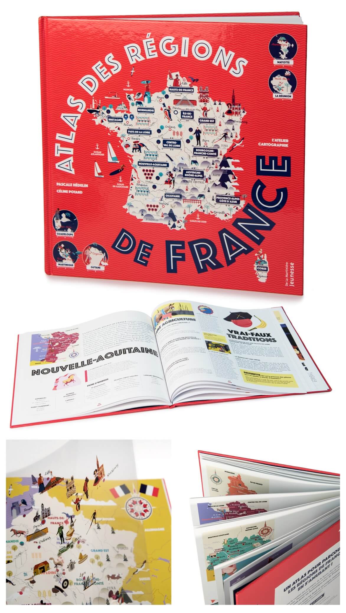 Atlas, France illustrated map, Atelier Cartographik, children'sbook