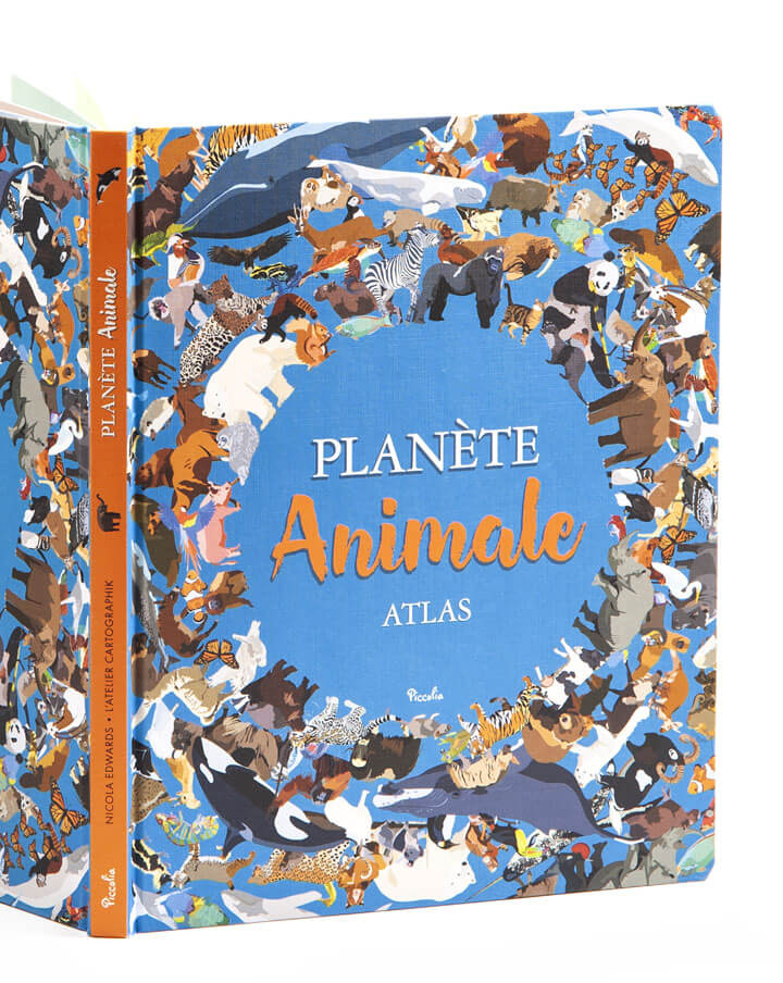 Hello Animals, Edition jeunesse, animaux illustrés, carte des animaux illustrés, biodiversité © L'Atelier Cartographik