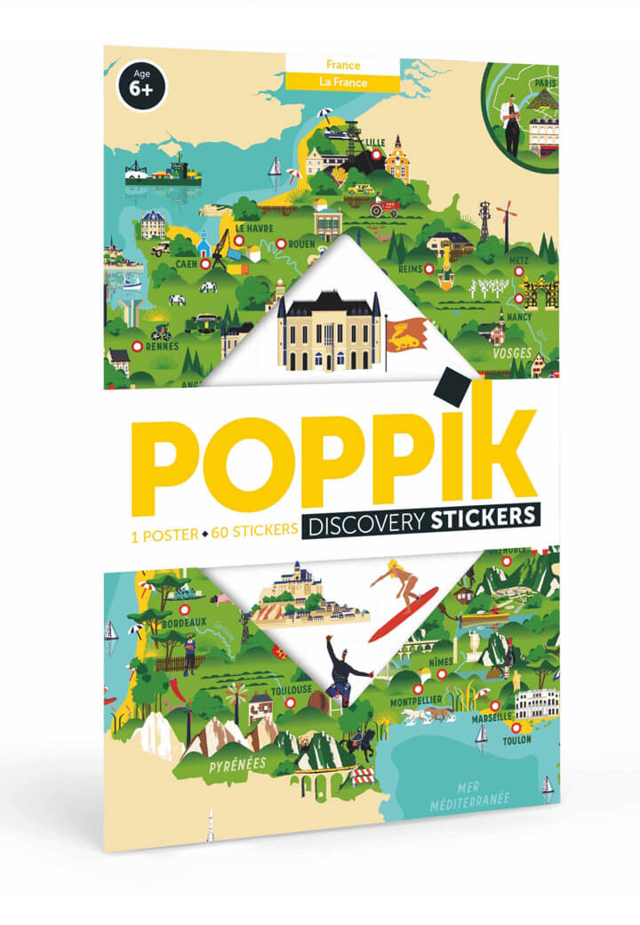 Poppik, poster, carte de France, stickers, Montessori, constellations ©L'Atelier Cartographik