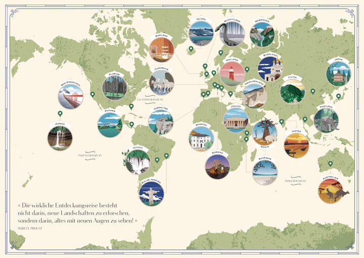 carte du Monde, Voyage, Illustrations, carte illustrée, Atelier Cartographik