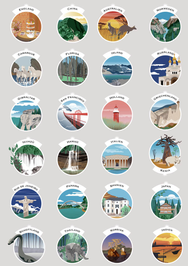 pictos Voyage, illustrations, Atelier Cartographik, Tourisme