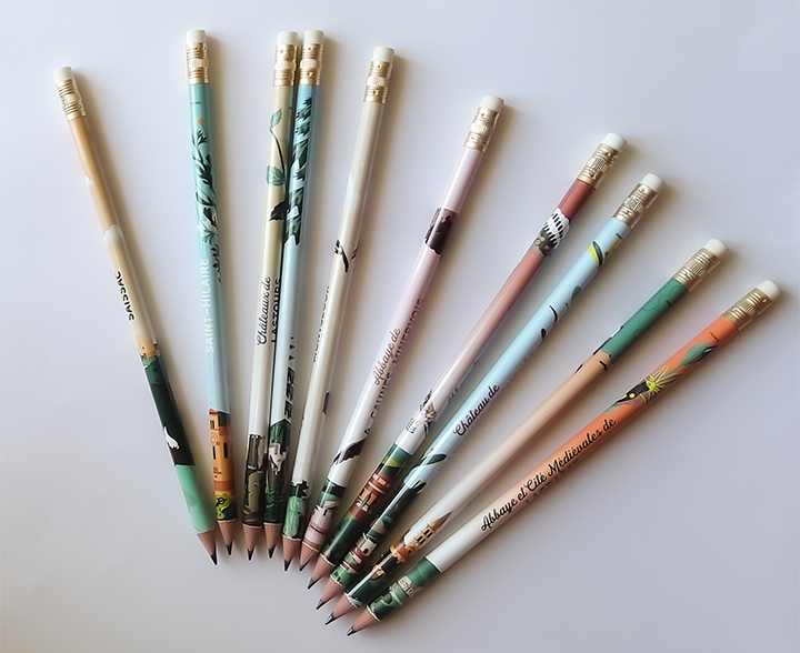 produits dérivés, illustration, crayon, marque site des pays cathare