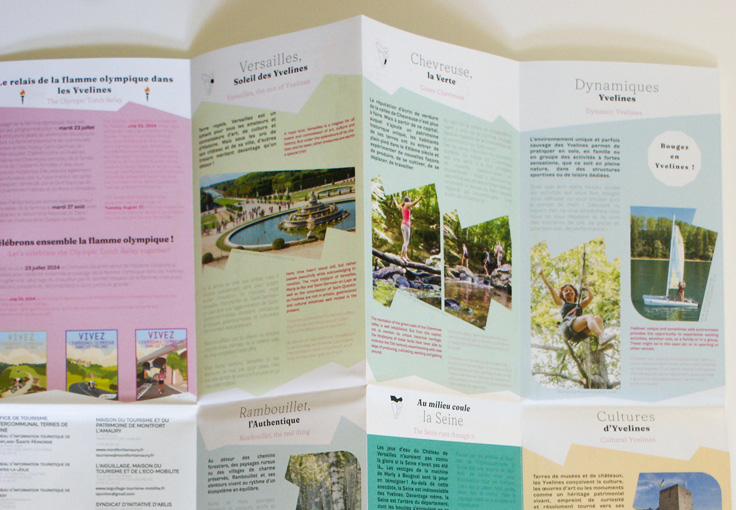 design graphique, verso carte touristique, mise en page, Jeux Olympique, Versailles, Atelier Cartographik