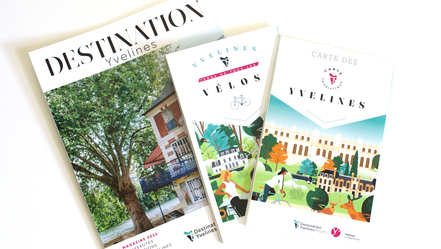 carte touristique des Yvelines à vélo, carte illustrée du département des Yvelines, magasine destination Yvelines, Atelier Cartographik