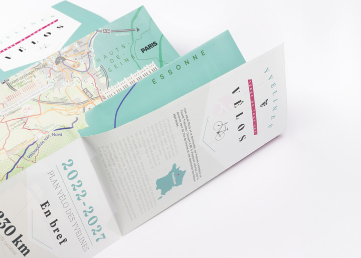 design graphique de la carte touristique des Yvelines, Jeux Olymiques 2024, charte graphique, graphisme, Atelier Cartographik