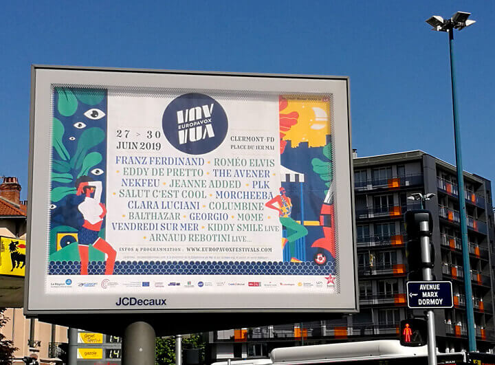 Europavox, festival , communication, art graphique, affiche, poster, affichage public, Atelier Cartographik